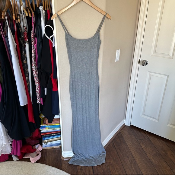 SKIMS Sparkle Soft Lounge Long Slip Heather Grey Gray Dress Foil Shimmer Glitter - Picture 2 of 4